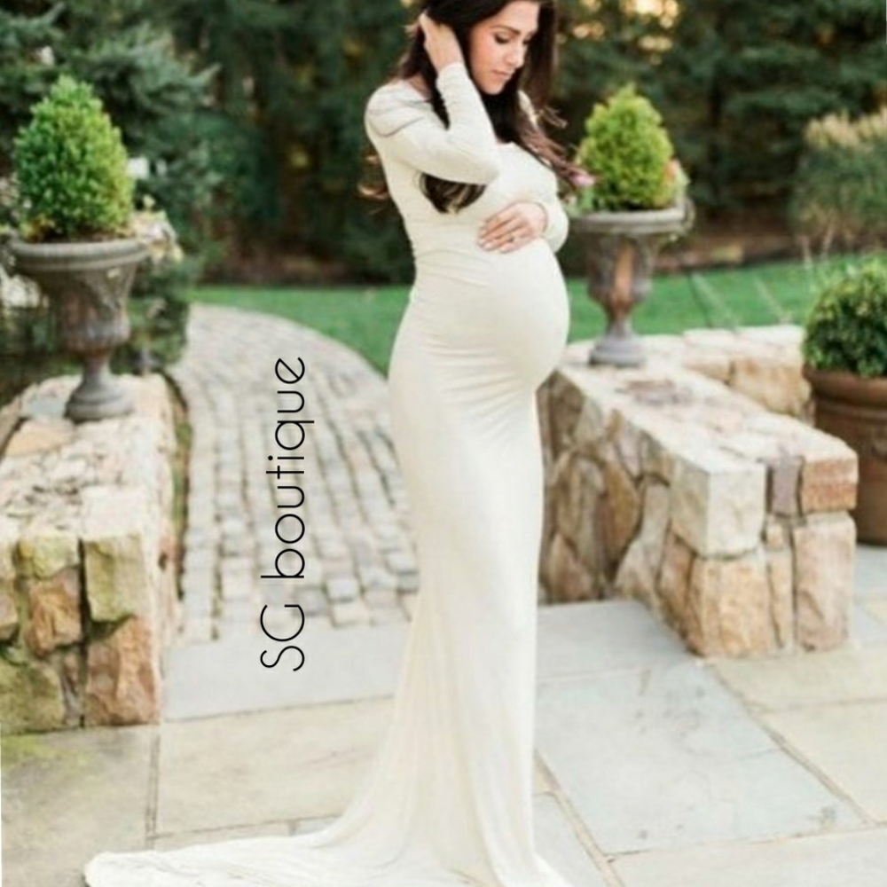 🆕⭐Ivory Cream maternity photoshoot dress